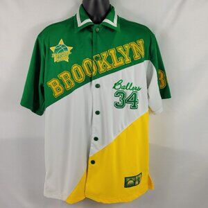 Brooklyn Ballers #34 First Team Classics Basketball Jersey Raw Blue Men's M